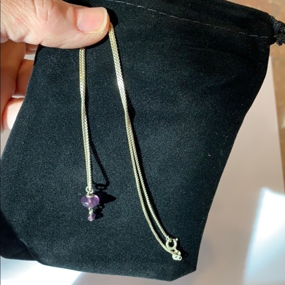 Delicate purple sterling silver necklace 1… - Picture 2 of 7